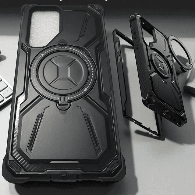 Case Antishock 360° Samsung S22 Ultra con Soporte Metálico y MagSafe con Marco Frontal