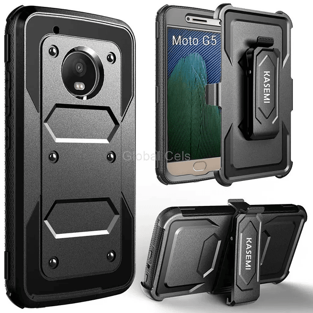 Case Moto G5 G5 Plus Armadura Protector Gancho y Parante Inclinable