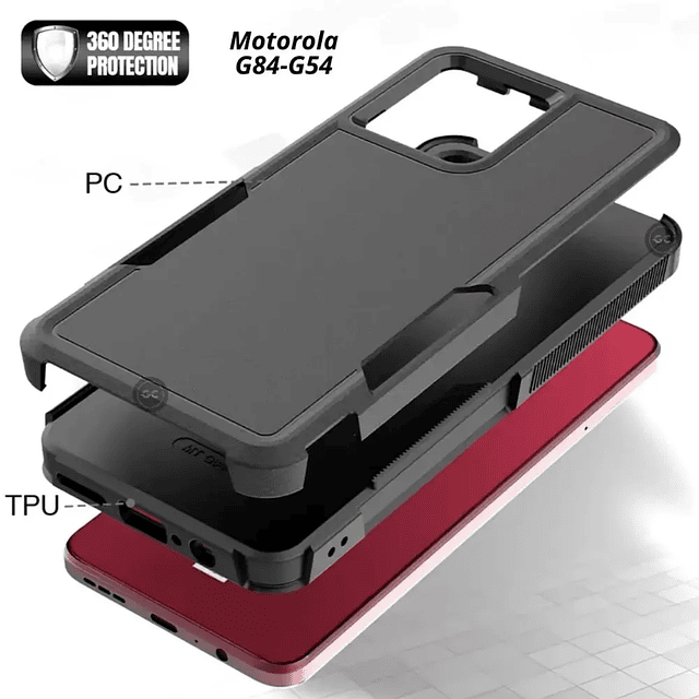 Case Motorola Moto G54 / Moto G84 Carcasas Antishock Recias Gruesas de Bordes Elevados
