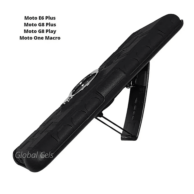 Case Motorola Moto G8 Play / G8 Plus / E6 Plus con Clip Correa y Apoyo Adaptable a Soporte de Carro