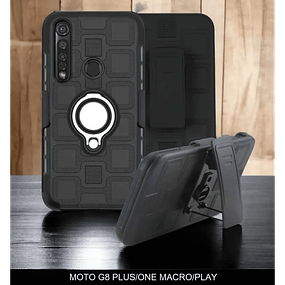 Case Motorola Moto G8 Play / G8 Plus / E6 Plus con Clip Correa y Apoyo Adaptable a Soporte de Carro