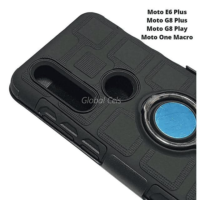 Case Motorola Moto G8 Play / G8 Plus / E6 Plus con Clip Correa y Apoyo Adaptable a Soporte de Carro