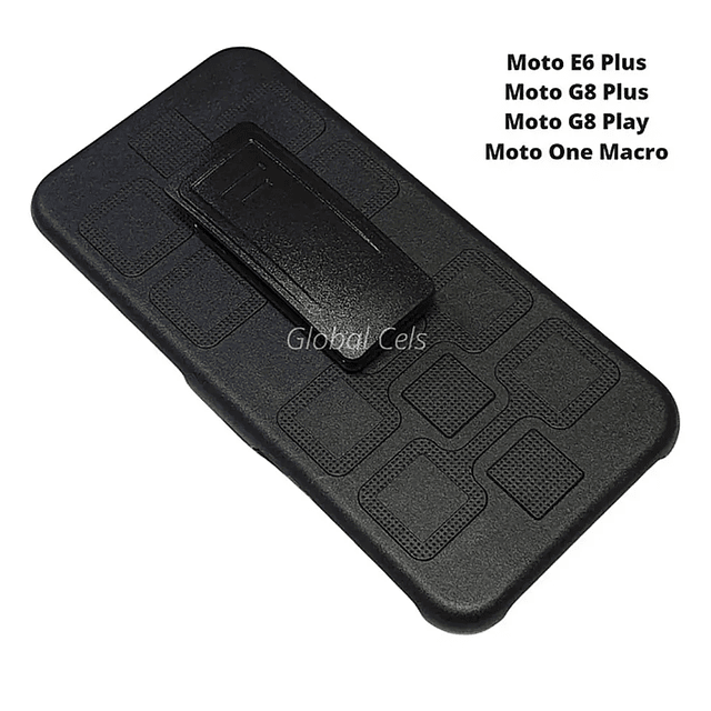 Case Motorola Moto G8 Play / G8 Plus / E6 Plus con Clip Correa y Apoyo Adaptable a Soporte de Carro