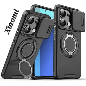 Case Xiaomi 14T / Note 13 Pro / Poco X6 Pro - Armadura con Tapa de Cámara y Soporte 360