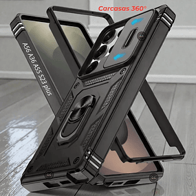 Case Armadura 360 Samsung A55 / S23 Plus - Tapa de Cámara y Grip de Seguridad