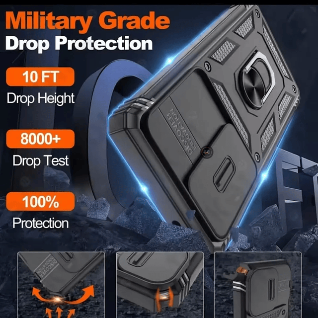 Case Armadura 360 Samsung A55 / S23 Plus - Tapa de Cámara y Grip de Seguridad