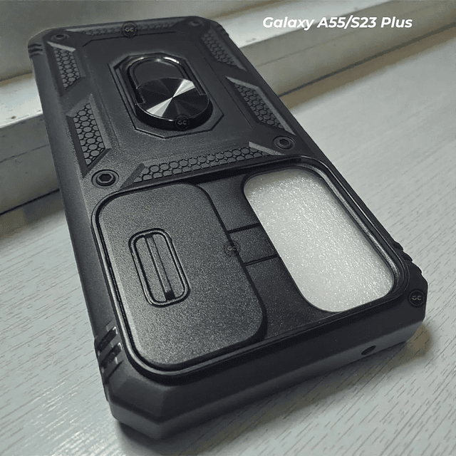 Case Armadura 360 Samsung A55 / S23 Plus - Tapa de Cámara y Grip de Seguridad