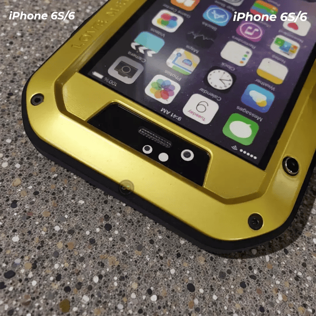 Case iPhone 6 / 6s Love Mei en Aluminio Blindado con Vidrio Gorilla Glass