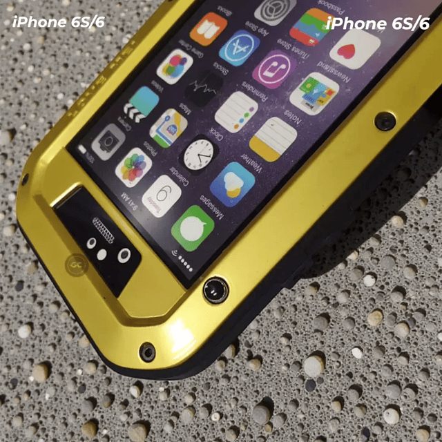 Case iPhone 6 / 6s Love Mei en Aluminio Blindado con Vidrio Gorilla Glass