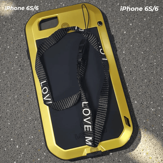 Case iPhone 6 / 6s Love Mei en Aluminio Blindado con Vidrio Gorilla Glass