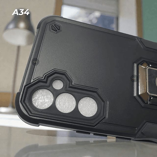 Case Samsung Galaxy A73 y A34 5G con Blindaje Antishock con Soporte de Metal
