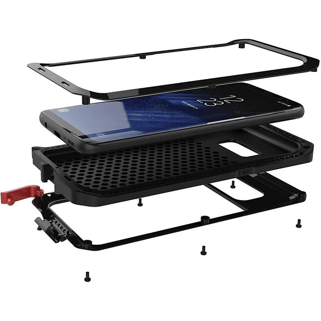 Case Metálico Antishock - Galaxy S7 Edge (Rojo) / Note 8 (Amarillo) 360°