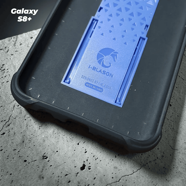 Case Galaxy S8+ Plus i-Blason Transformer con Clip de Correa + Soporte Video + Fibra de Carbono