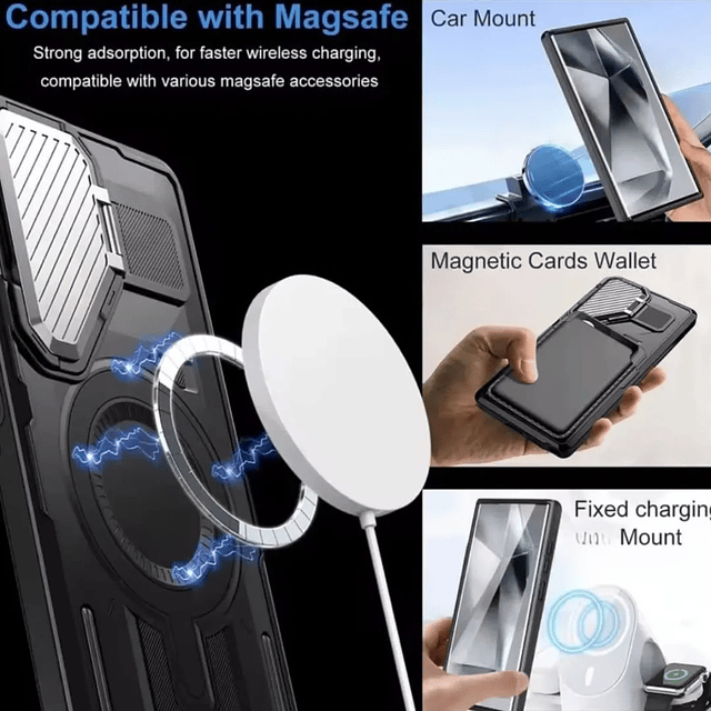 Case Samsung Galaxy S25 Plus / S24 Plus Antishock con MagSafe y Protector de Cámara Metálico
