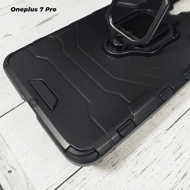 Case para OnePlus 7 / 7T Pro Antishock Militar para Soporte de Imán en Negro