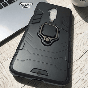 Case para OnePlus 7 / 7T Pro Antishock Militar para Soporte de Imán en Negro