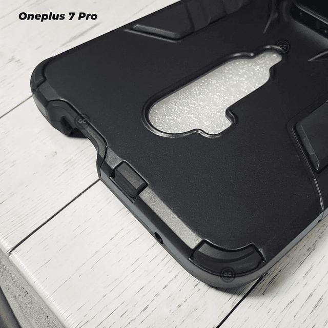 Case para OnePlus 7 / 7T Pro Antishock Militar para Soporte de Imán en Negro