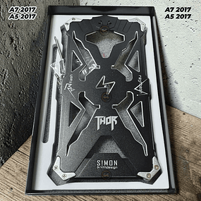 Case Metálico Samsung A7 / A5 2017 Thor Simon Armadura Blindada con 16 Pernos / Negro