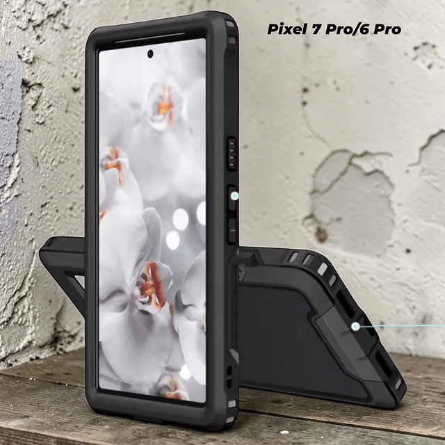 Case Google Pixel 7 Pro / 6 Pro Funda 360 de 3 Piezas con Soporte Metálico e Imán de Auto