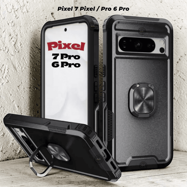 Case Google Pixel 7 Pro / 6 Pro Funda 360 de 3 Piezas con Soporte Metálico e Imán de Auto