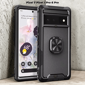 Case Google Pixel 7 Pro / 6 Pro Funda 360 de 3 Piezas con Soporte Metálico e Imán de Auto