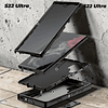 Case Samsung S22 Ultra Rosa/Negro c/ Sistema Antishock Triple Capa y Soporte de Video