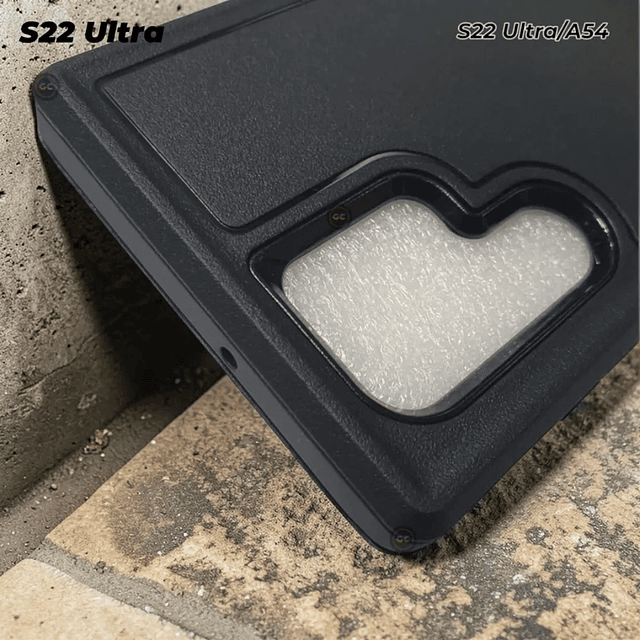 Case Samsung S22 Ultra Rosa/Negro c/ Sistema Antishock Triple Capa y Soporte de Video