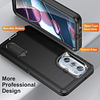 Case 3 Piezas Motorola Moto Edge 30 Pro con Soporte + Protección 360° Antishock Negro