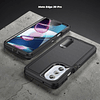 Case 3 Piezas Motorola Moto Edge 30 Pro con Soporte + Protección 360° Antishock Negro
