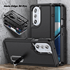 Case 3 Piezas Motorola Moto Edge 30 Pro con Soporte + Protección 360° Antishock Negro