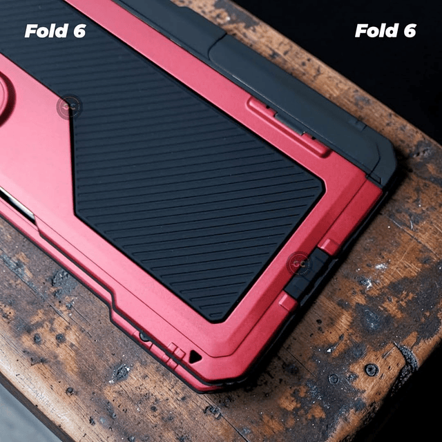 Carcasa Galaxy Z Fold 6 con Estructura Metálica + Soporte + Slot S-Pen Protector Grado Militar