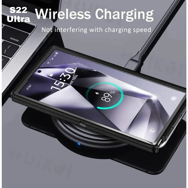 Carcasa Blindada 3 Piezas Samsung S22 Ultra con Soporte y Bordes Elevados