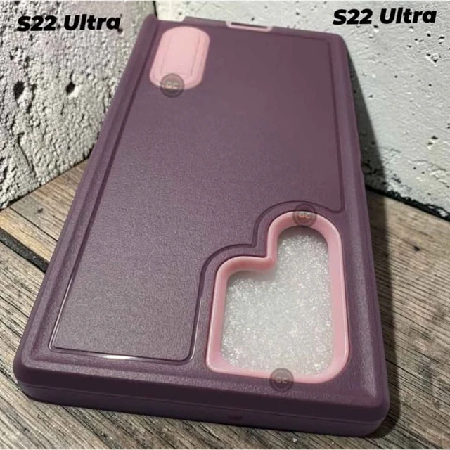 Carcasa Blindada 3 Piezas Samsung S22 Ultra con Soporte y Bordes Elevados