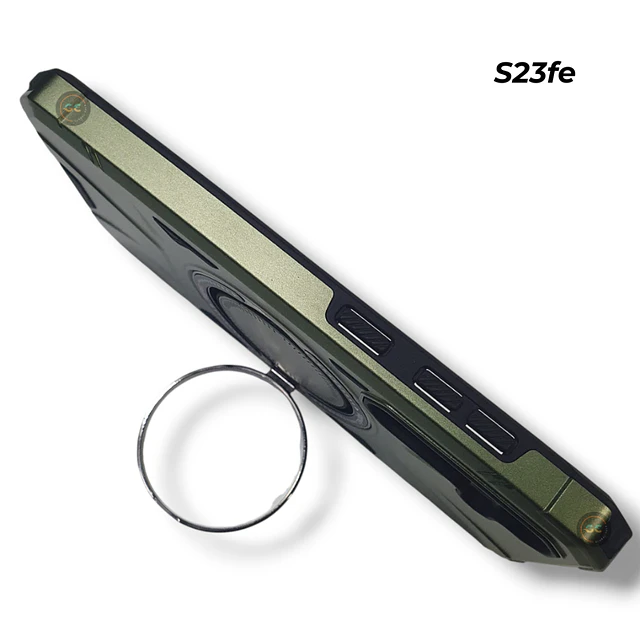 Carcasa Galaxy S23 FE Verde con Soporte y Bordes Antigolpes para Magsafe