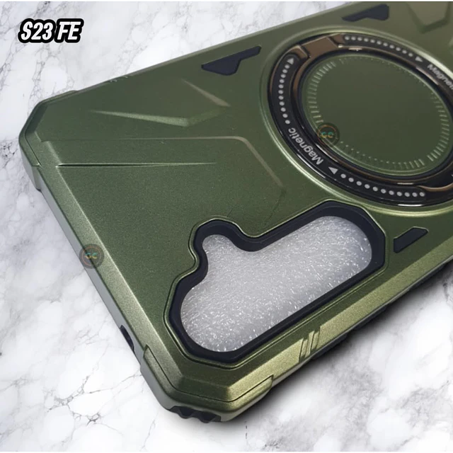 Case Samsung Galaxy S23 FE MagSafe Verde con Soporte Metálico