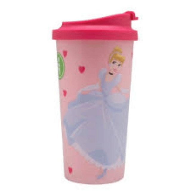 Vaso Mug Venti Con Tapa 480ml Princesas