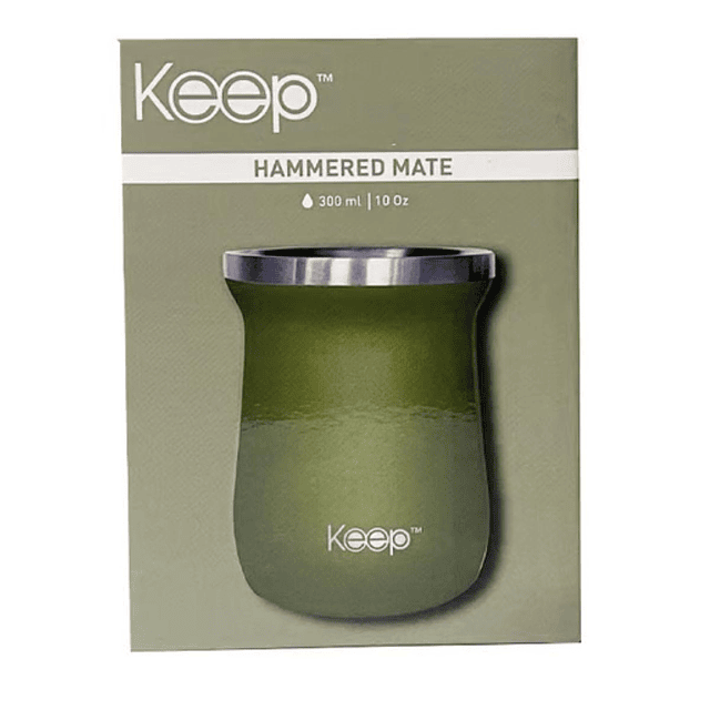 Vaso Mate Acero Inoxidable Hammered Keep 300ml Verde