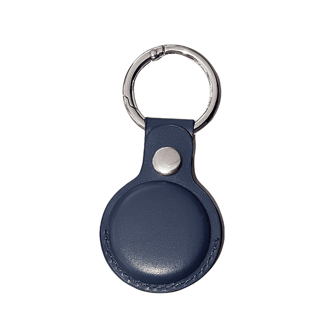 Funda Protectora De Cuero Para AirTags Leather Azul