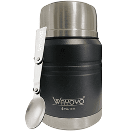 Tarro Termo Comida Acero Inoxidable Wayoyo 510 Ml Negro