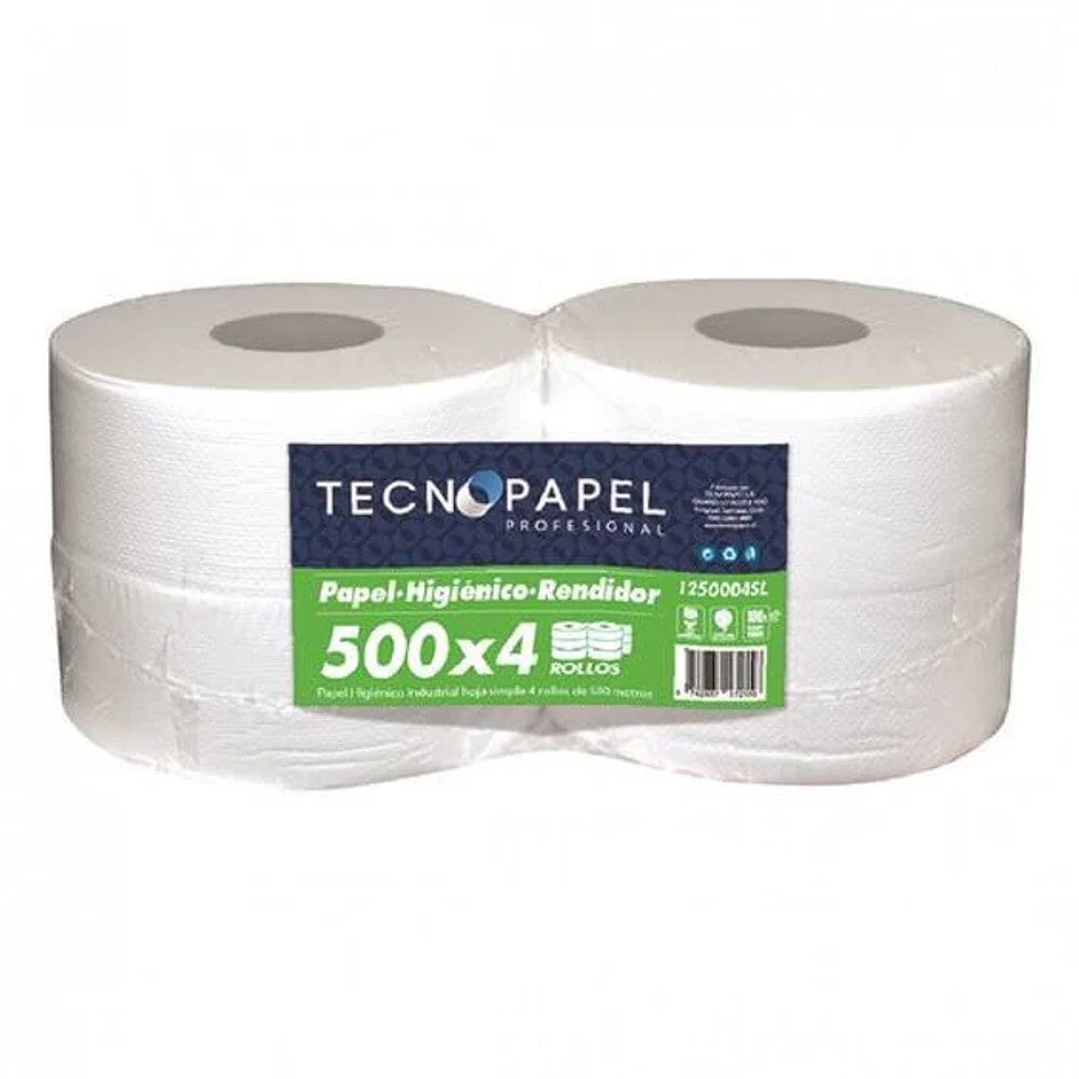 Papel Higiénico Tecnopapel 4 rollos x 500mts - Hoja Simple 1