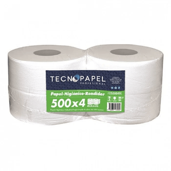 Papel Higiénico Tecnopapel 4 rollos x 500mts - Hoja Simple 1