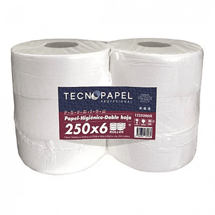 Papel Higienico Tecnopapel 6 rollos x 250 mts - Hoja Doble