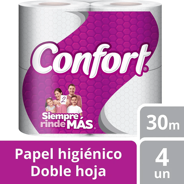 Papel Higiénico Confort Panal 4 rollos x 30 mts - Hoja Doble 1