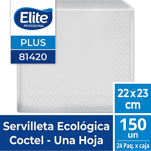 Servilleta Elite Ecológica 150u - Coctel 