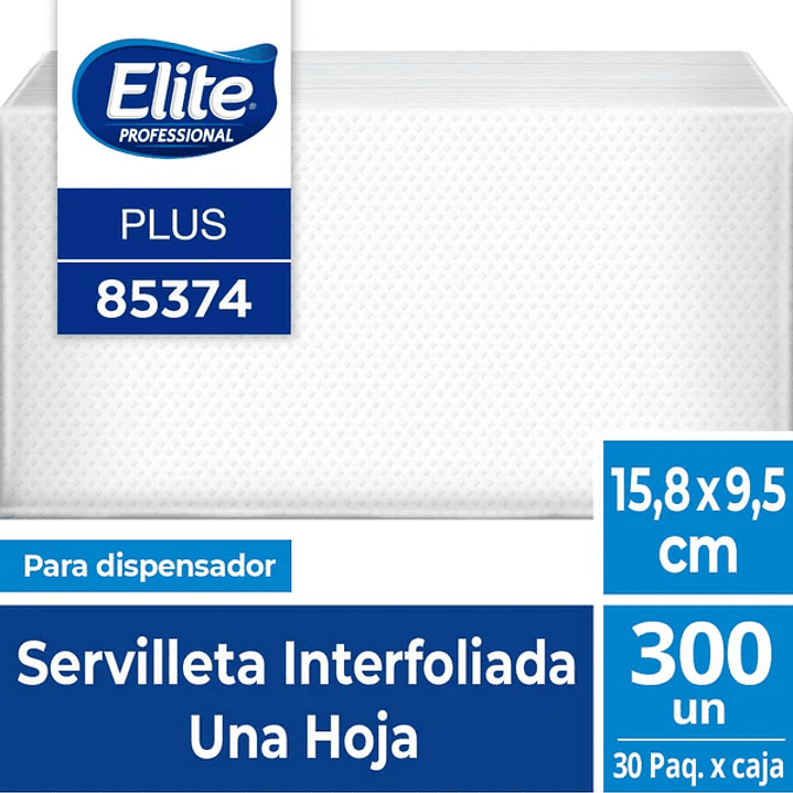 Servilleta Interfoliada Elite 300u para dispensador - Hoja Simple 1