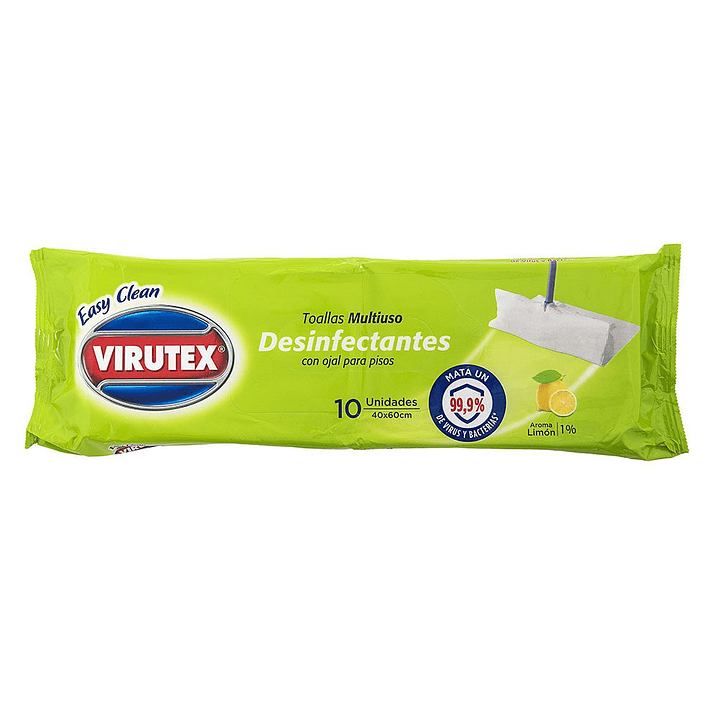 Trapero Húmedo Desinfectante Virutex 10u c/ojal - Aroma Limón  1