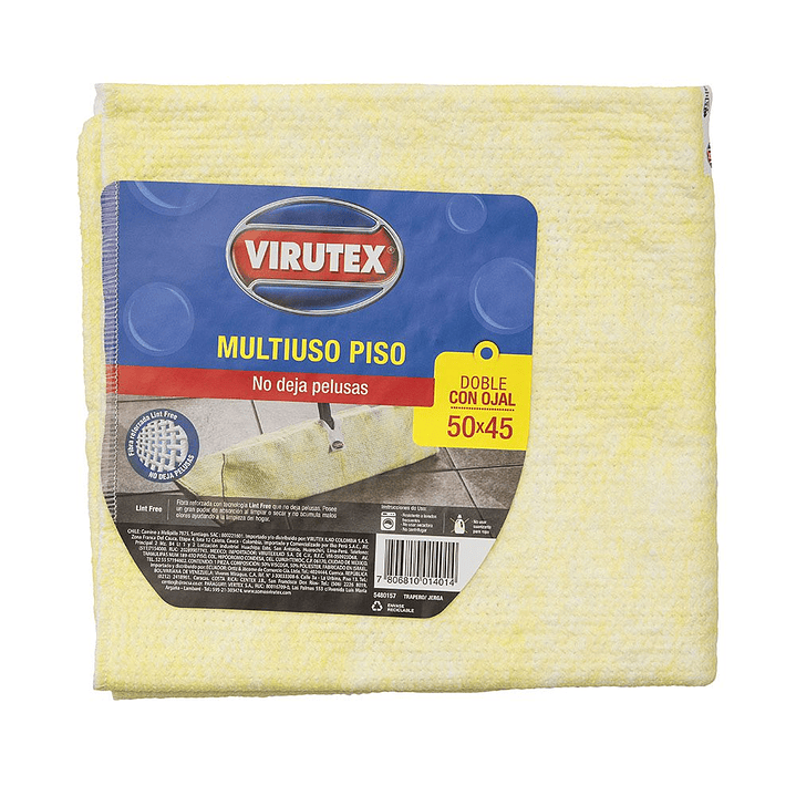 Trapero Algodón Doble Virutex c/ojal 50x45cm -  1 unidad 1