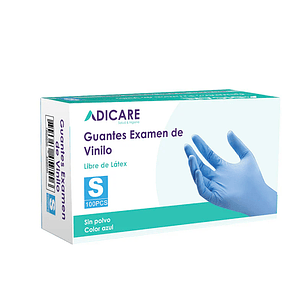 Guantes Vinilo Sin Polvo - ADICARE - 100u azul - Talla: S-M-L