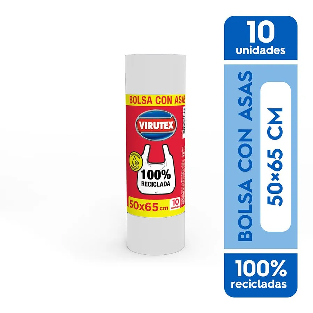Bolsa de Basura Virutex Blanca con Asas 50x65cm 10u. 1