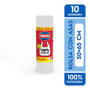 Bolsa de Basura Virutex Blanca con Asas 50x65cm 10u.